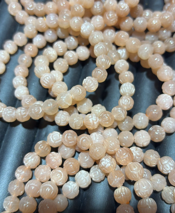 250822 - B65 8mm+金沙橙月光蓮花珠雕刻手串