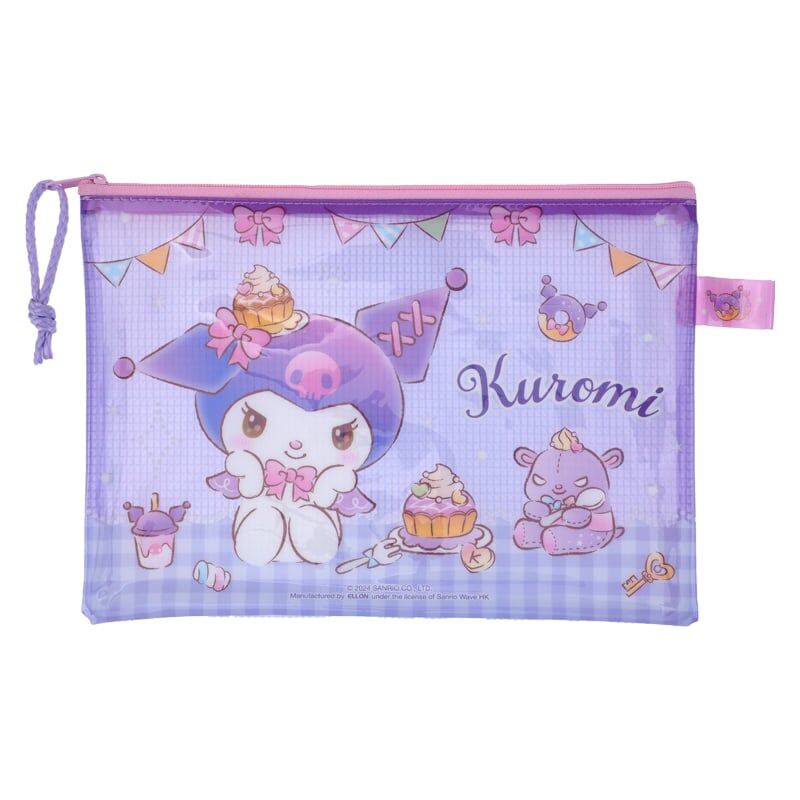 Sanrio A5拉鏈文件袋 網格底