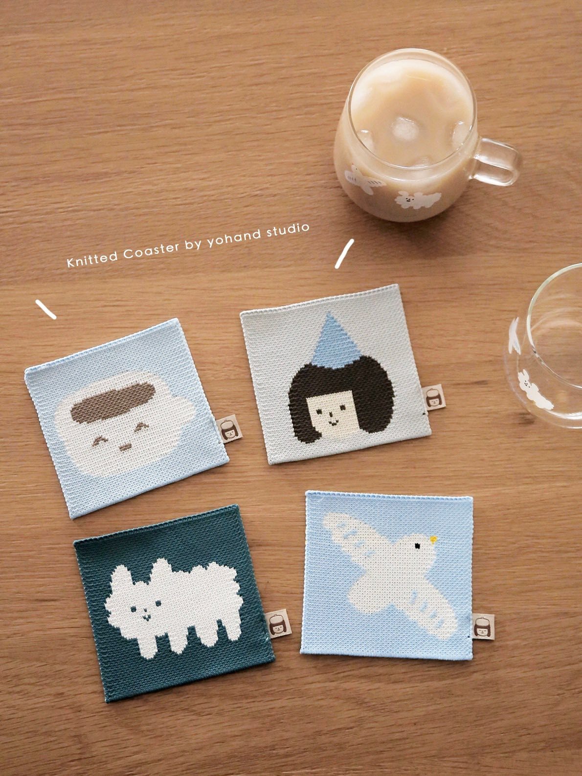針織杯墊 四款可選｜右手超人