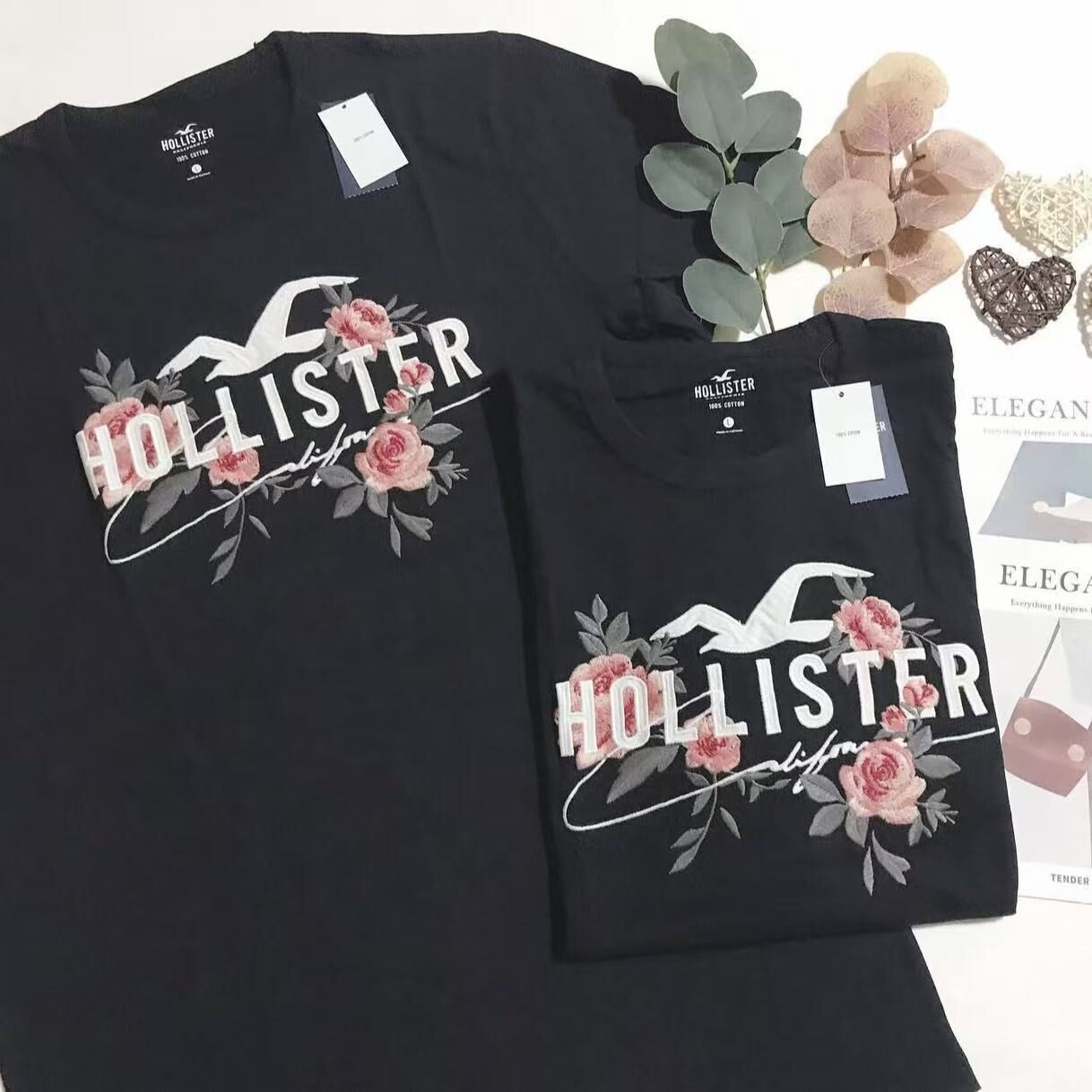 HOLLISTER ROSE LOGO TEE 絕版款