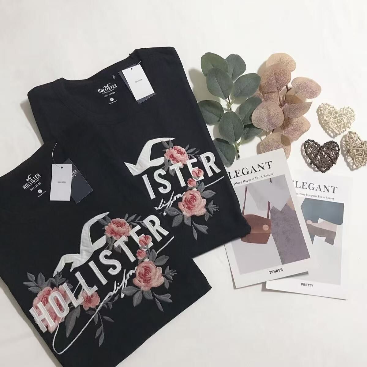 HOLLISTER ROSE LOGO TEE 絕版款