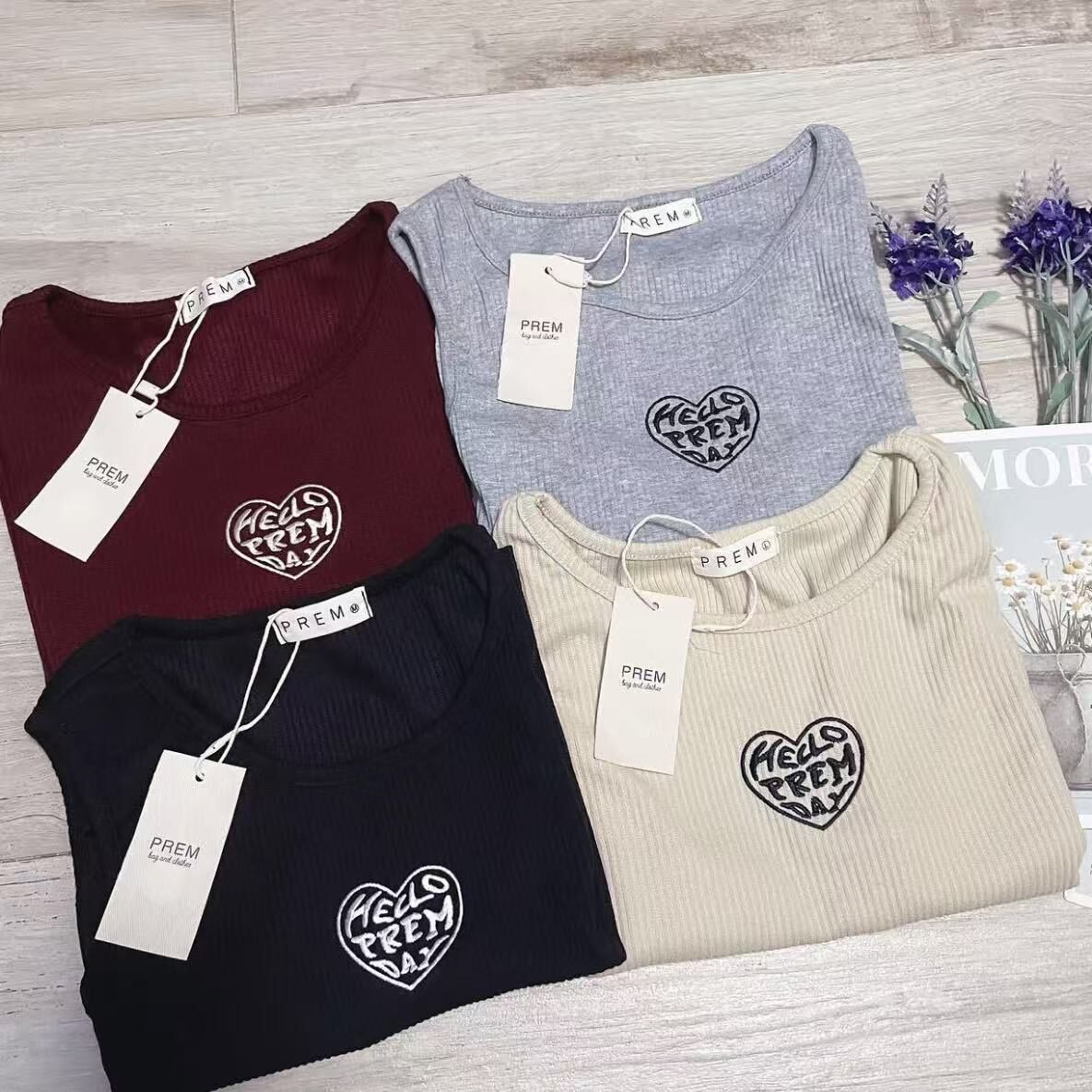 泰國代購款🇹🇭 PREM 心型刺繡直紋背心