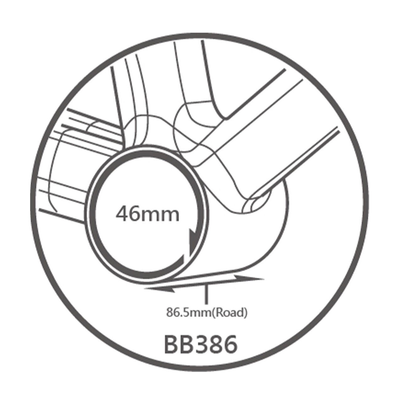 Tripeak Press-Fit BB386 86.5mm 3in1 Bottom Bracket (30mm,DUB,HG24)
