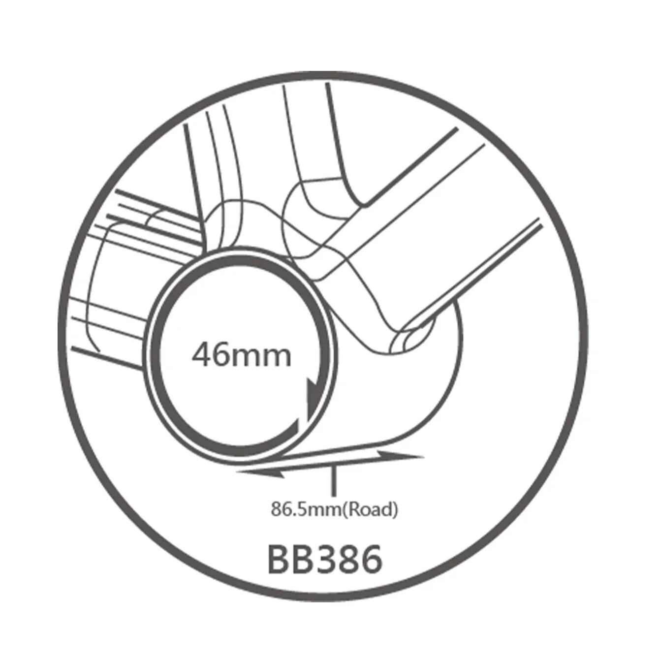 Tripeak BB386 86.5mm 3in1 Bottom Bracket (30mm,DUB,HG24)
