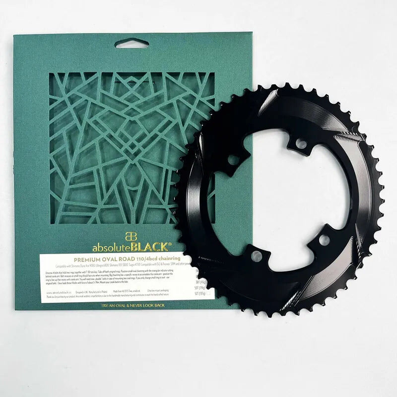 AbsoluteBlack Premium Oval BCD110x4 Road Chainring For DA9000 & Ult 6800 & 105-5800