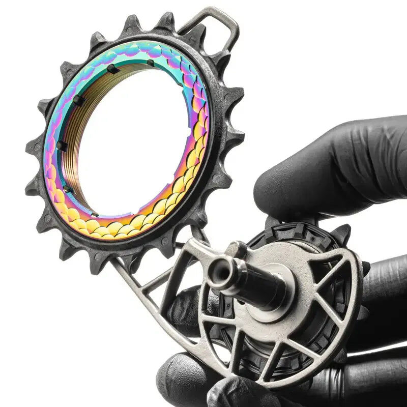 AbsoluteBLACK Hollowcage Titanium Ceramic Oversized Derailleur Pulley Cage Shimano 9250