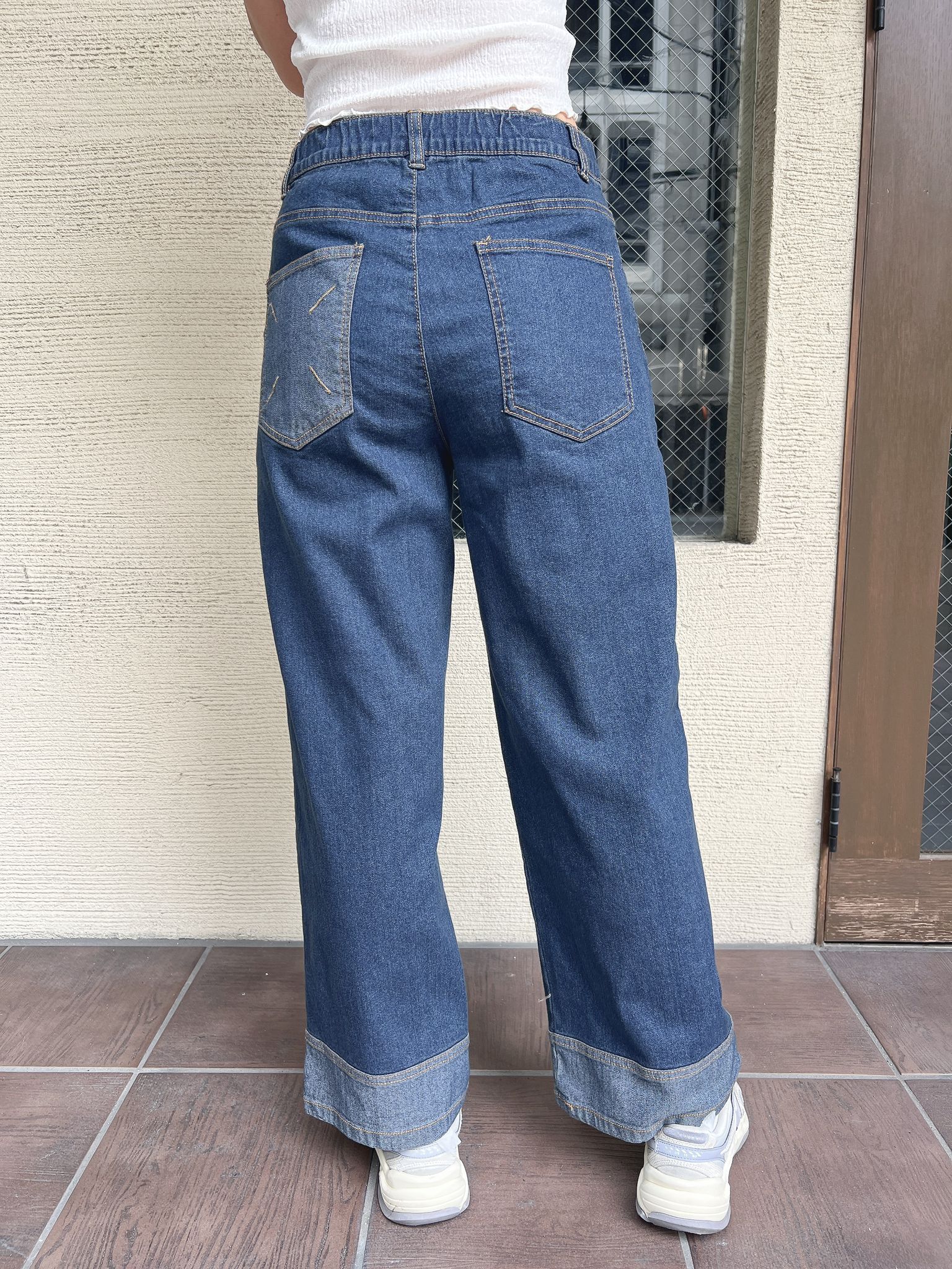 SY 袋交叉 牛仔褲