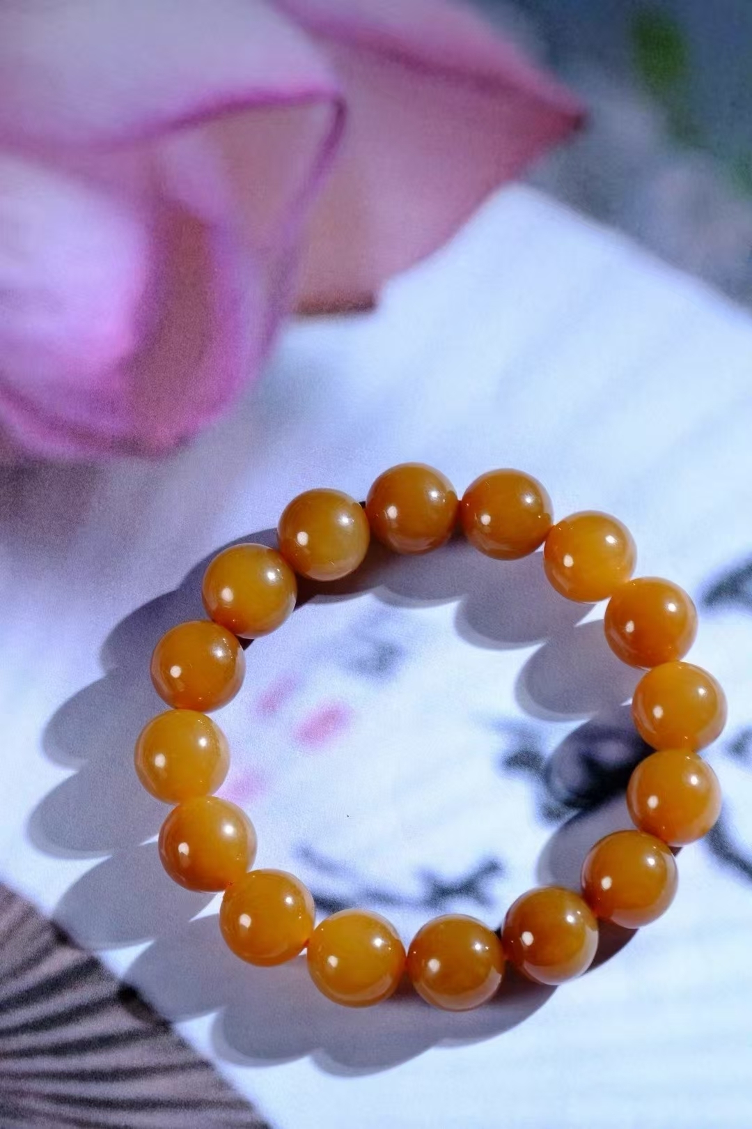 726715 和田玉金山糖蜜糖手串 (12mm直徑)