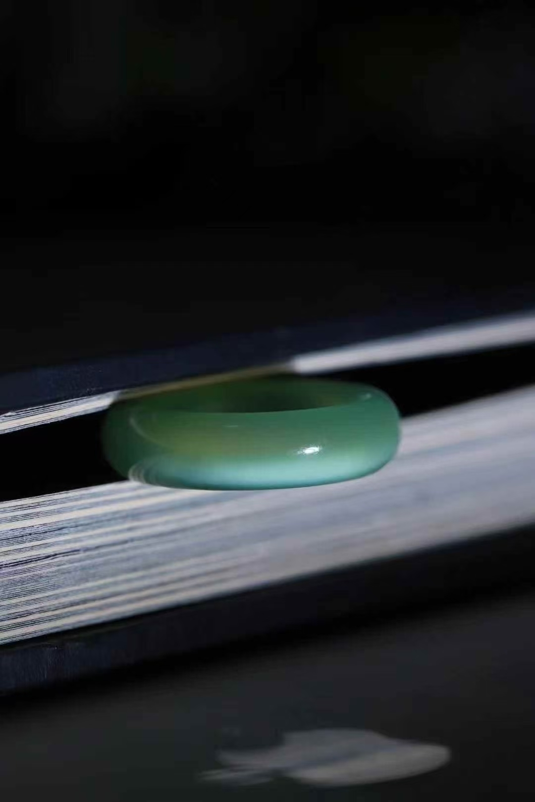 726716 和田玉碧玉貓眼戒指