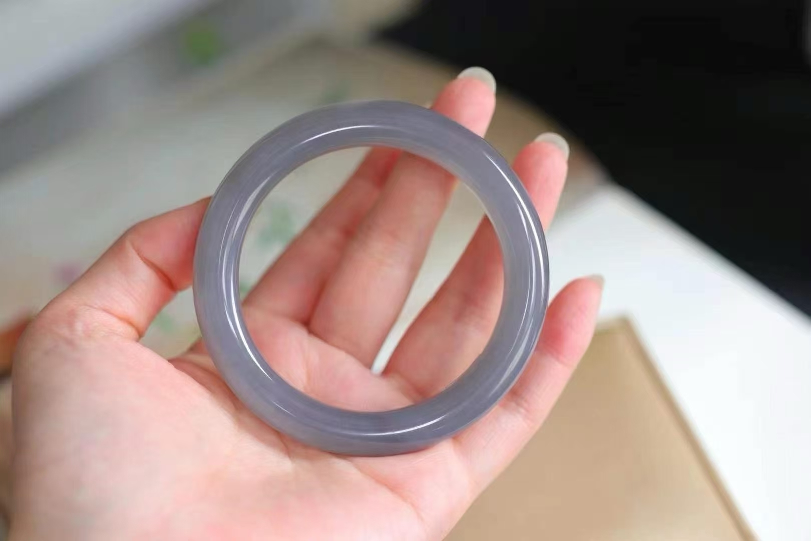 726720 58mm和田玉煙紫手鐲 (56-58)