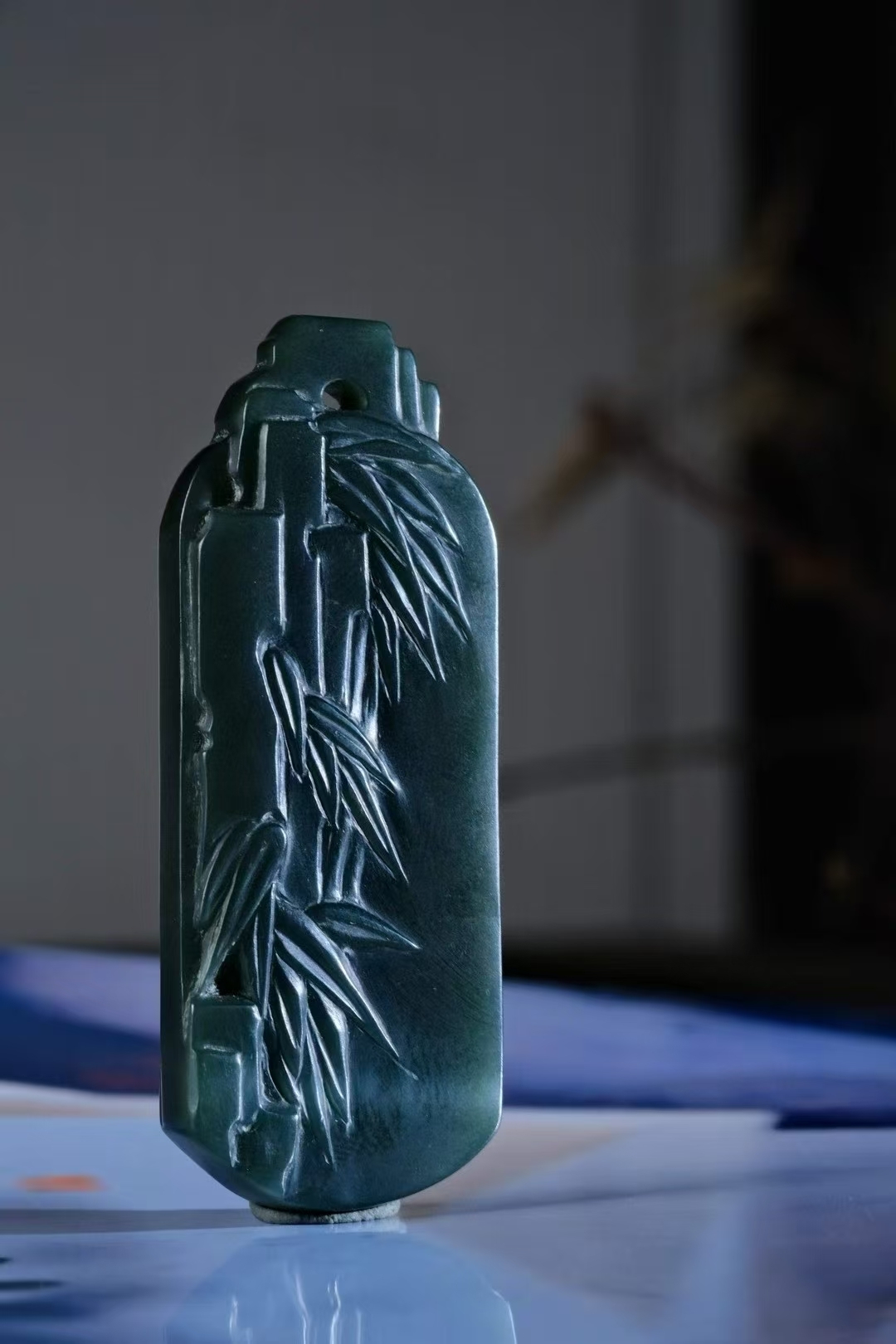 和田玉竹牌,天然和田玉軟玉