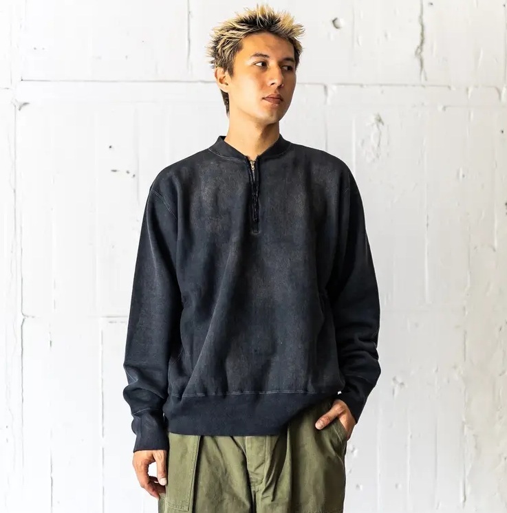 A.PRESSE 2025 A/W VINTAGE HALF ZIP RIB COLLAR SWEATER (25AAP-05-07) - PRE ORDER ITEM (預訂中)
