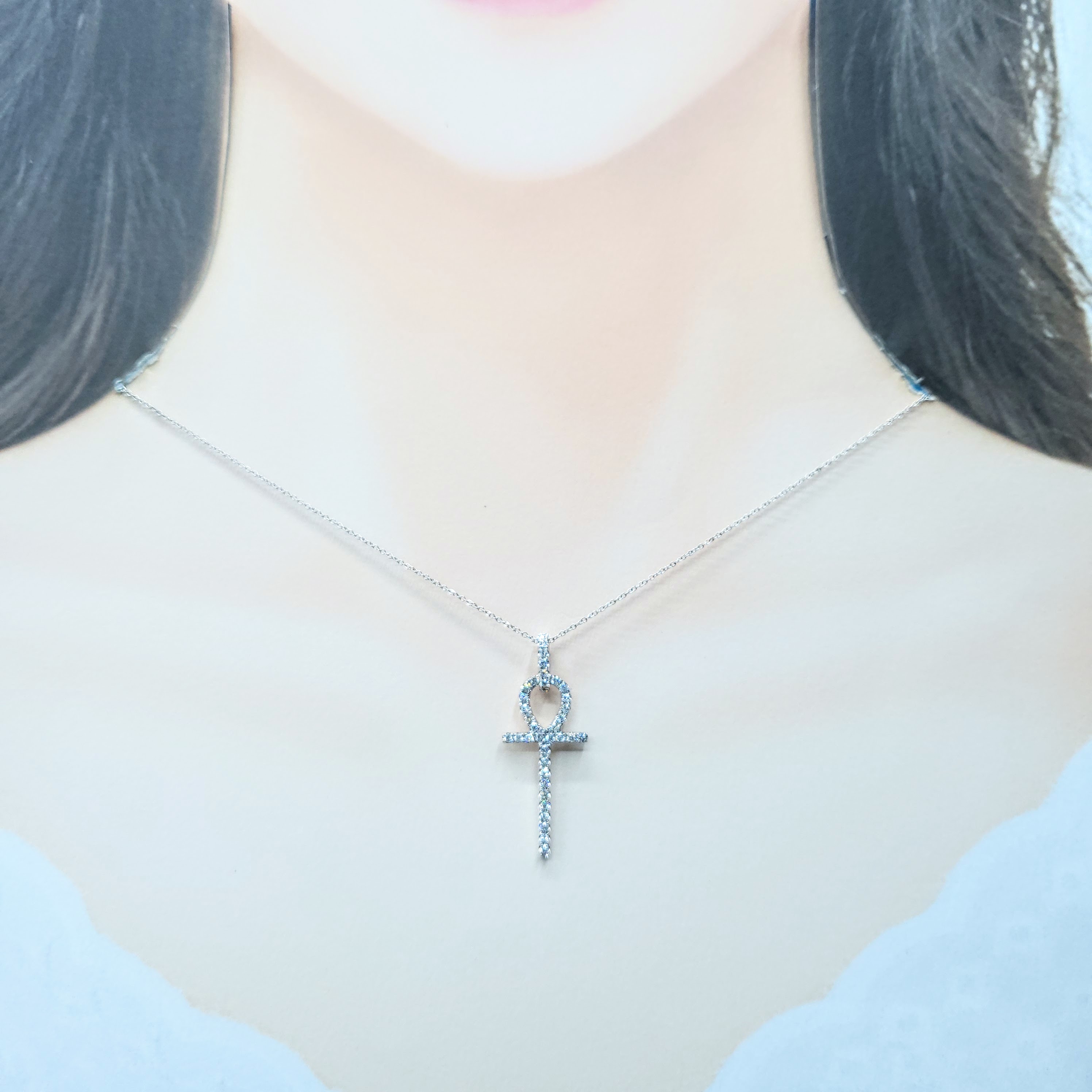 18K White Gold 0.51ct Diamond Pendant