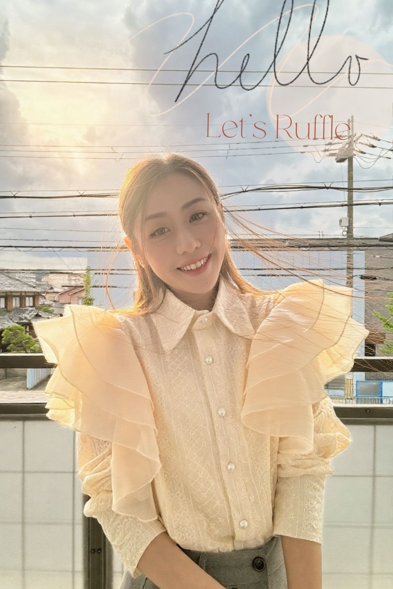 TOP#7673 🤍雲海紗通花上衣