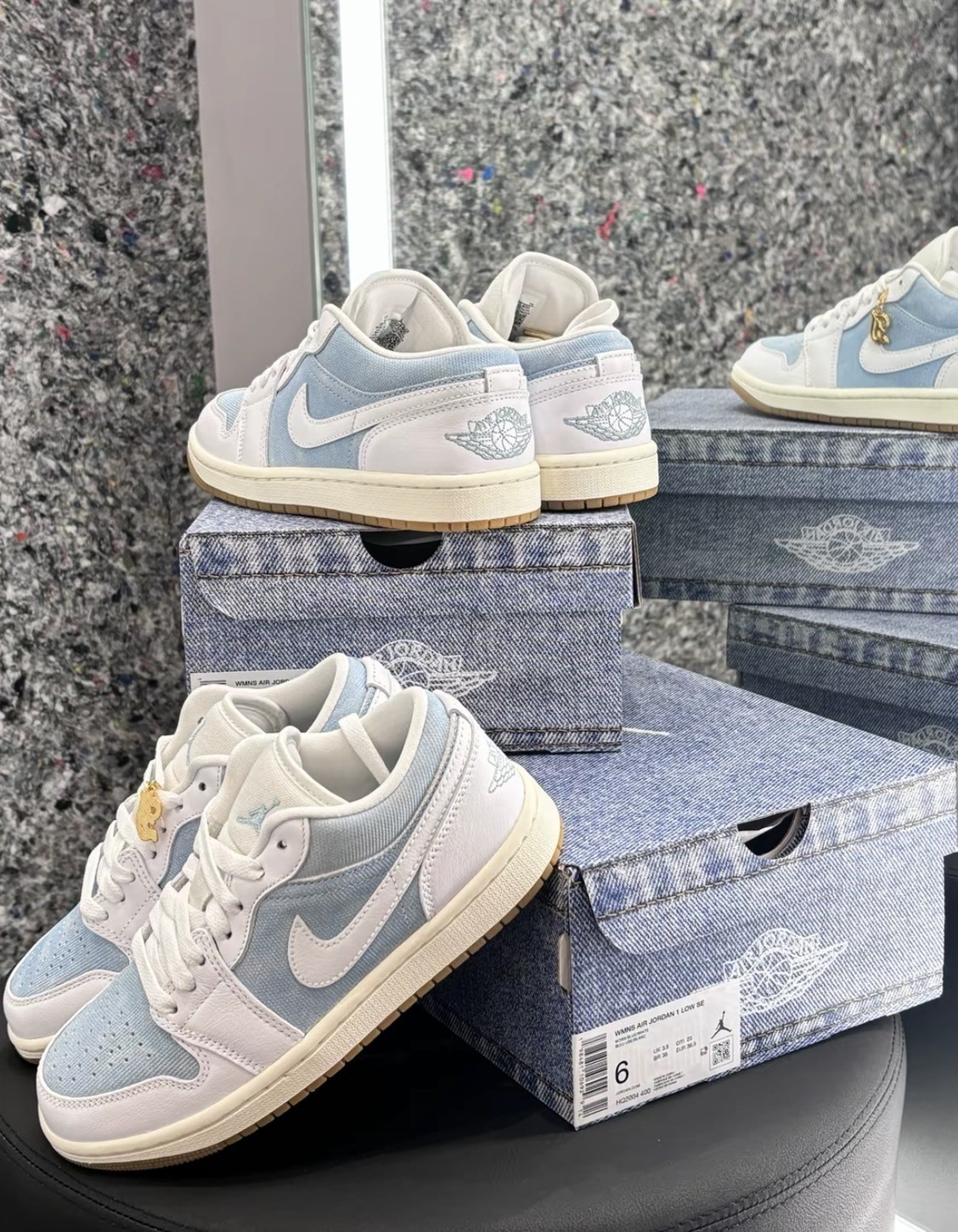 NIKE W AIR JORDAN 1 LOW SE 'Worn Blue' 丹寧藍白 皮革 低筒