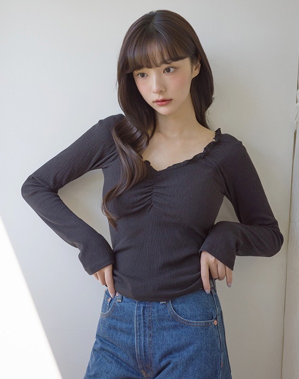 預訂｜MUAHMUAH OFF SHOULDER FRILL T-SHIRT