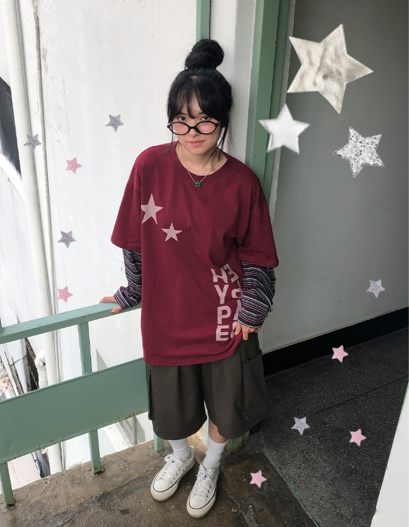 早秋預訂｜Overfit 星條紋層疊長袖T 恤