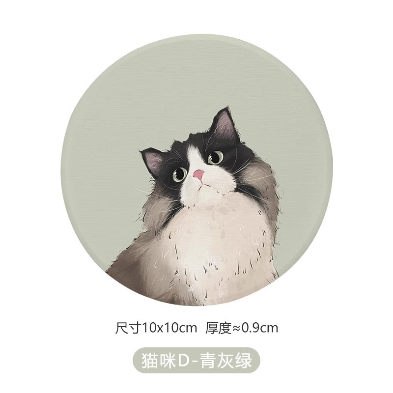 優雅貓咪硅藻土杯墊