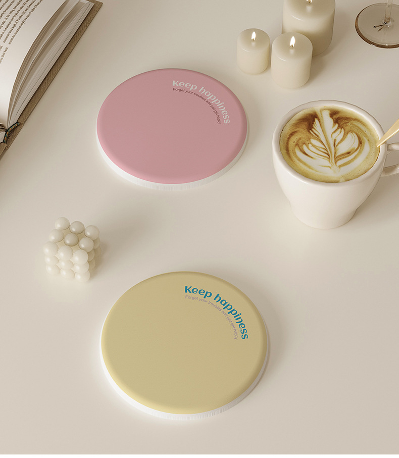 韓系低飽和色硅藻土杯墊