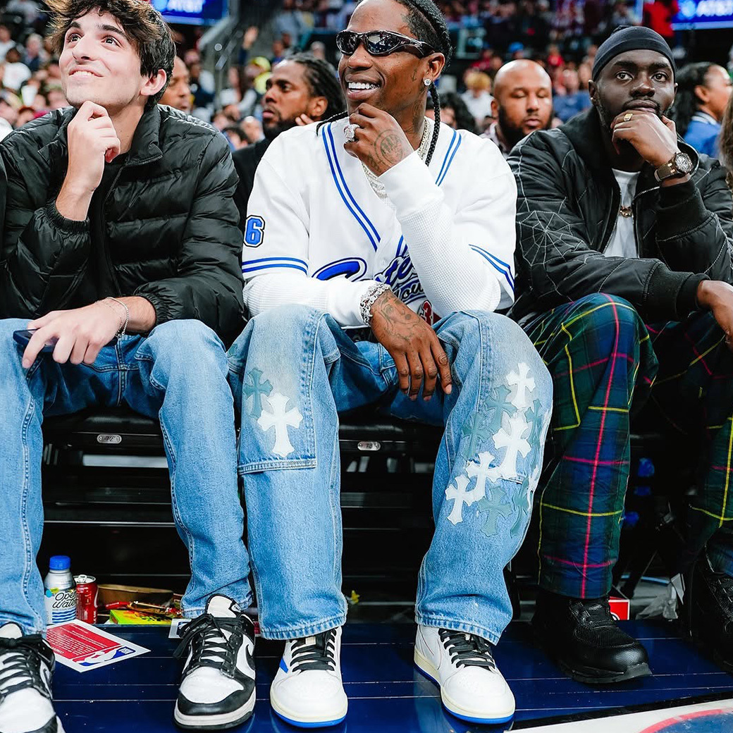 FRAGMENT DESIGN X TRAVIS SCOTT X NIKE AIR JORDAN 1 LOW OG "Sail Military Blue" 三方聯名 倒勾 閃電 (男款)