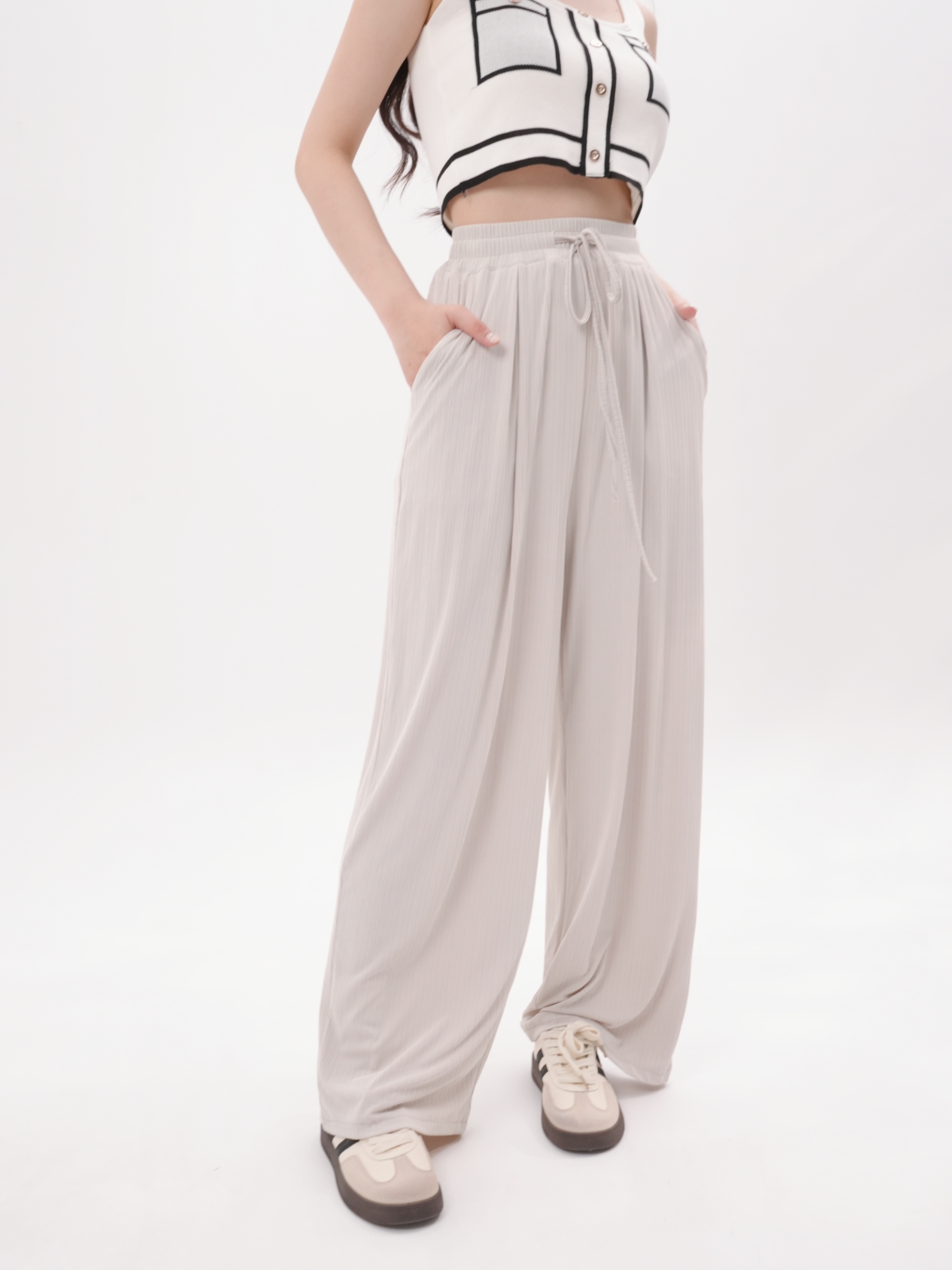 法朵Fado shop｜涼感 /口袋顯瘦寬褲 273B009 臀圍100可穿