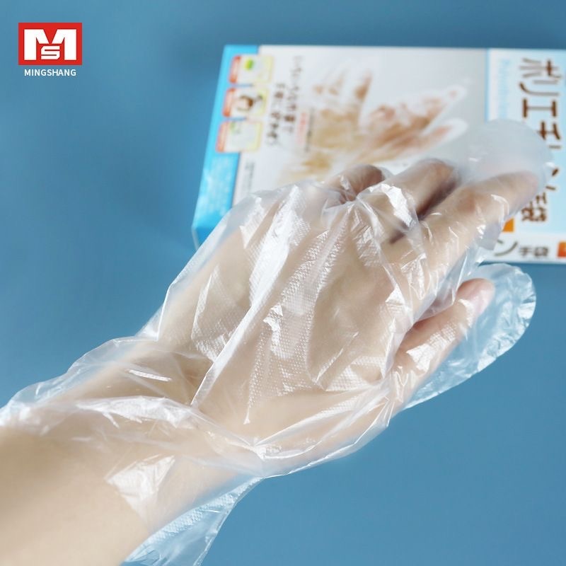 加厚一次性手套透明防水加厚PE薄膜手套美容家务环保食物手套 100 pcs