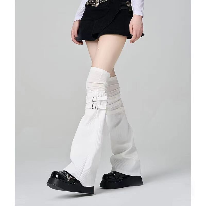 坑紋過膝雙條襪套