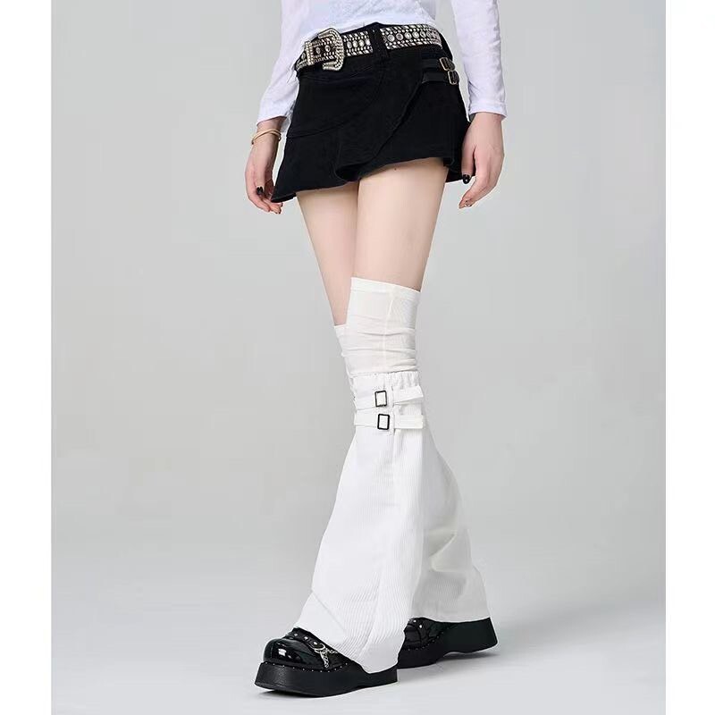 坑紋過膝雙條襪套