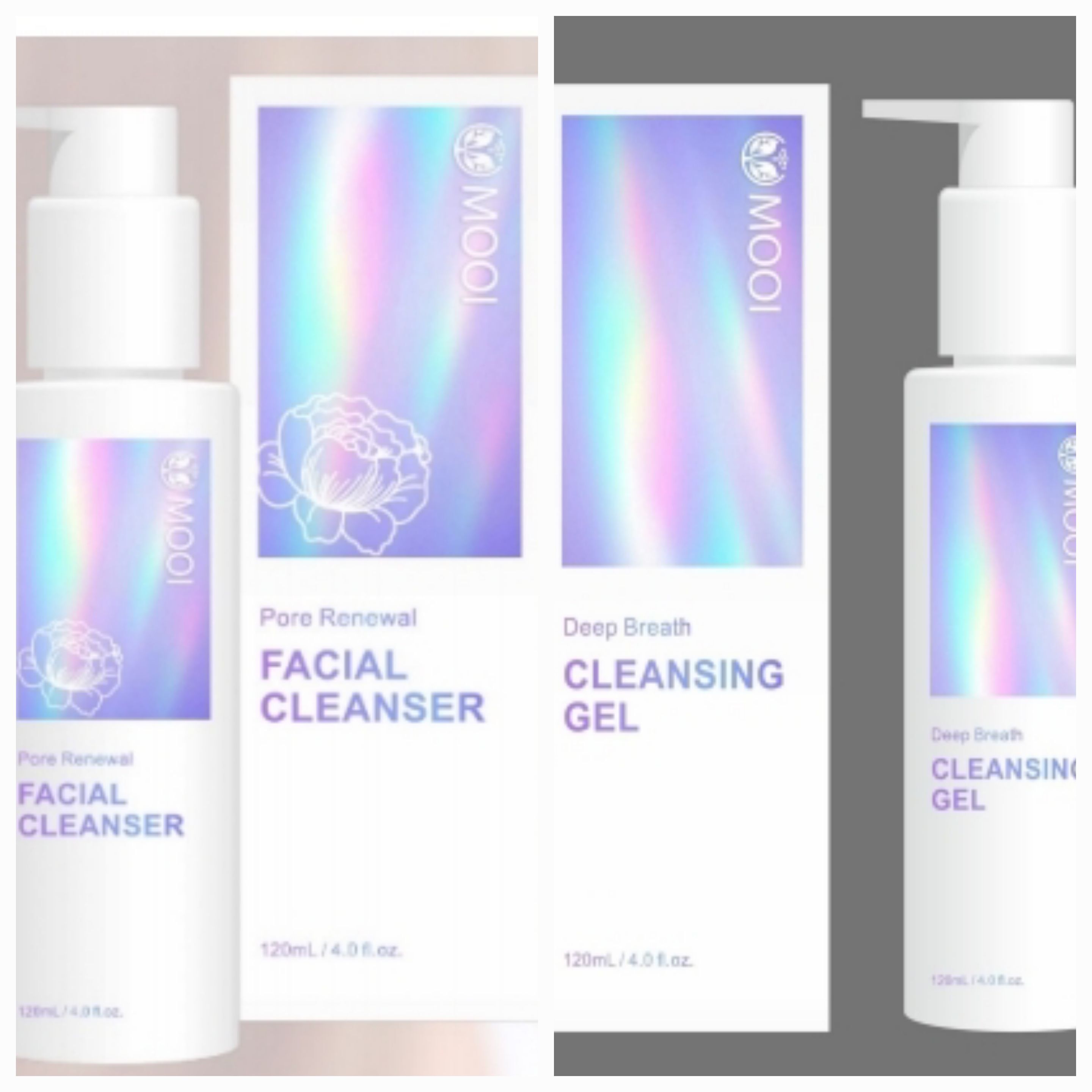 ce1606   MOOI  超能淨顏洗卸蜜 / 肌光飛縮潔顏露 120ML  $135/1 $250/2   可混搭