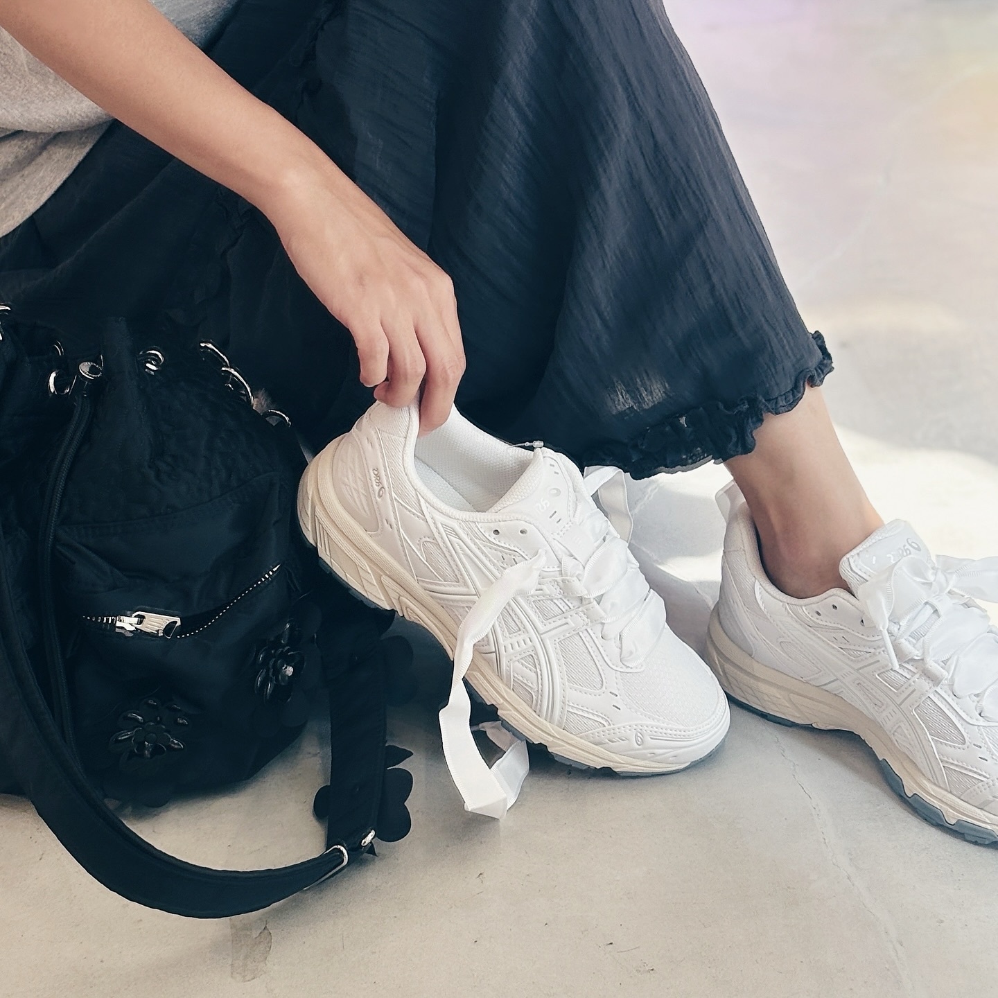 Asics Gel-Nunobiki 日本限定 牛奶白 白色 緞帶 復古鞋 1203A753-100