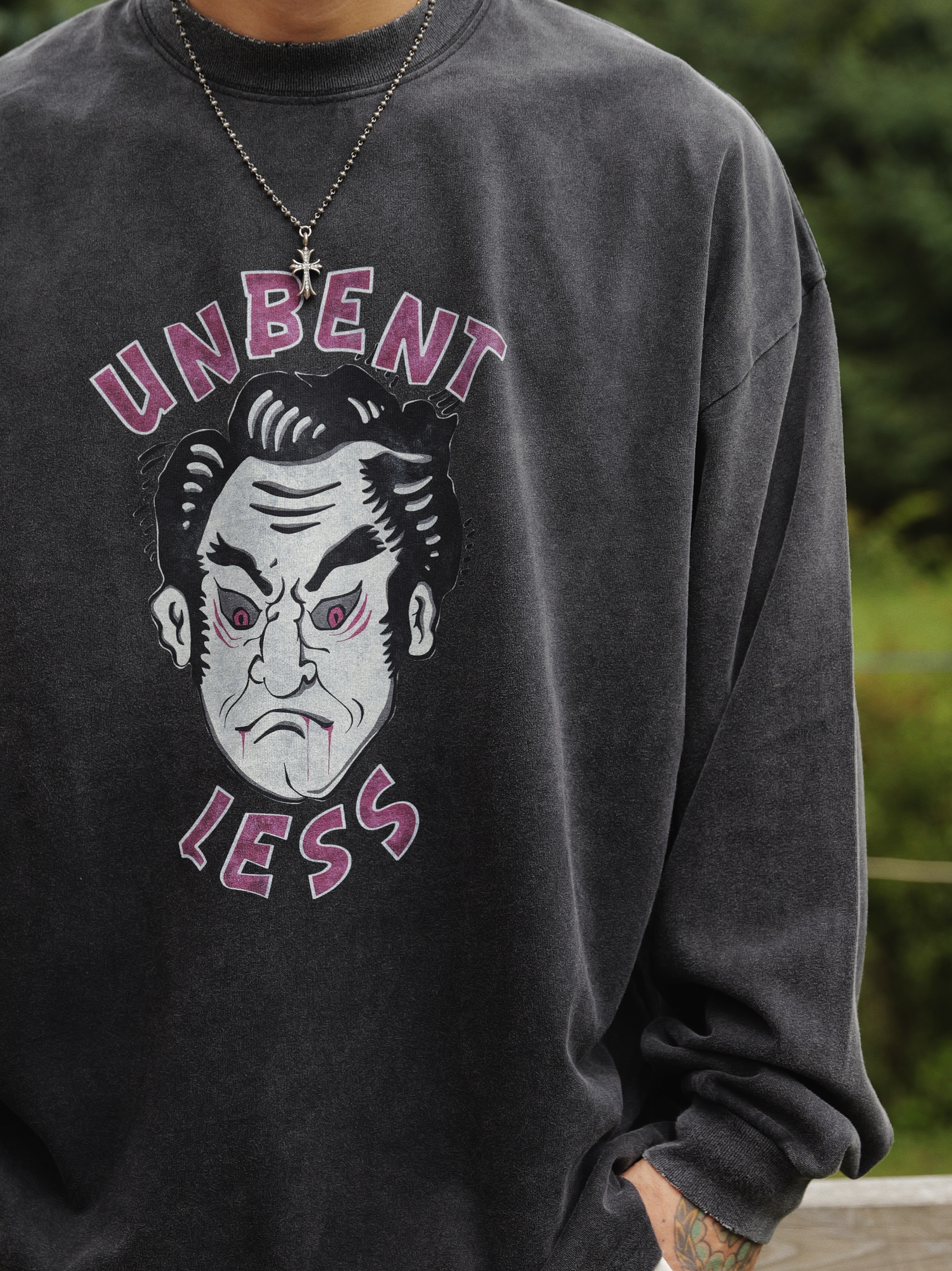 Unbent 25 A/W 武士印花水洗長袖