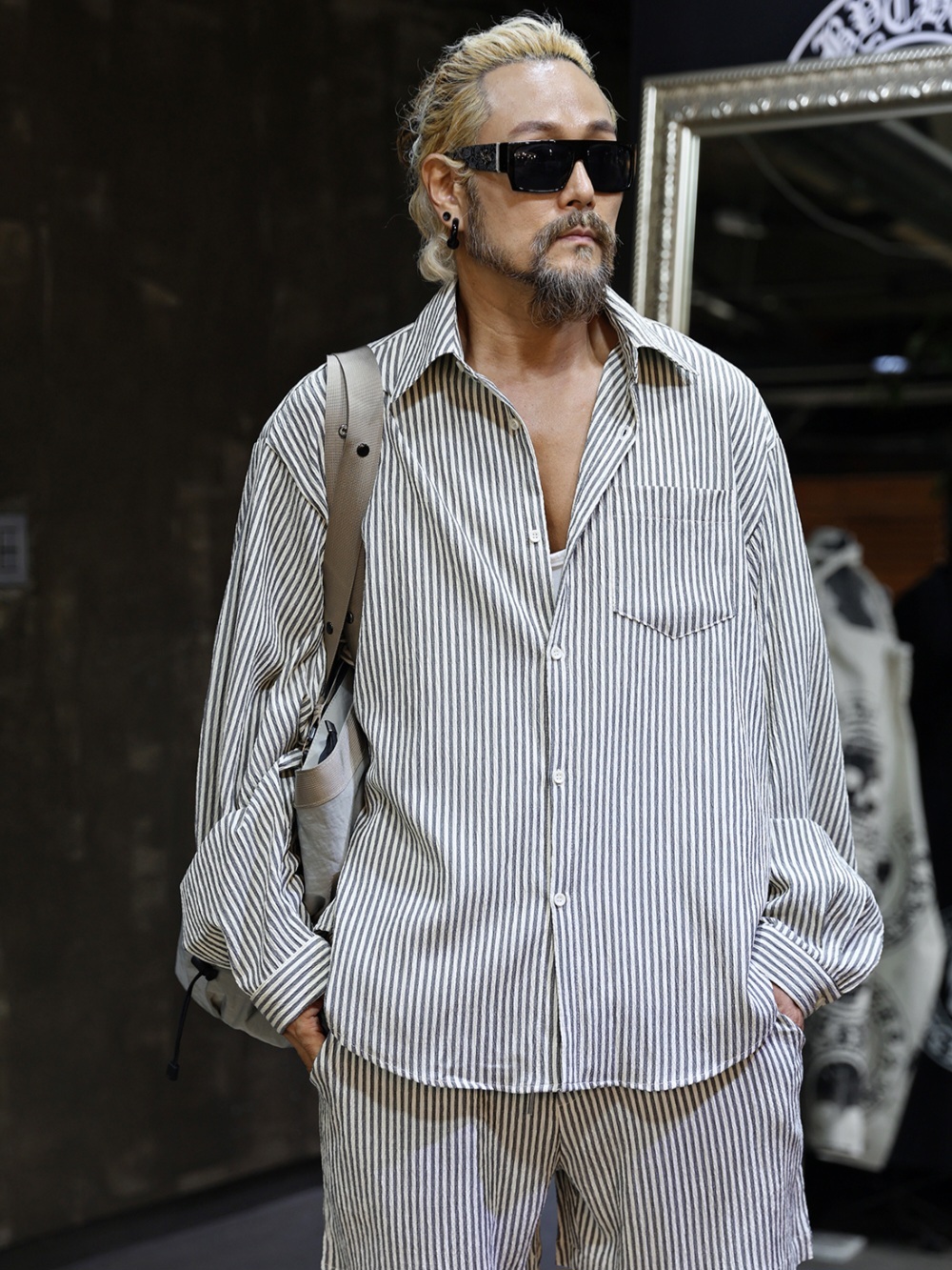 泡泡紗條紋襯衫