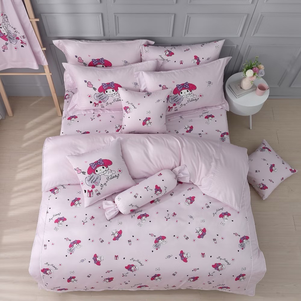 美樂蒂床包兩用被組｜精梳棉｜ 酷萌花園 花園款