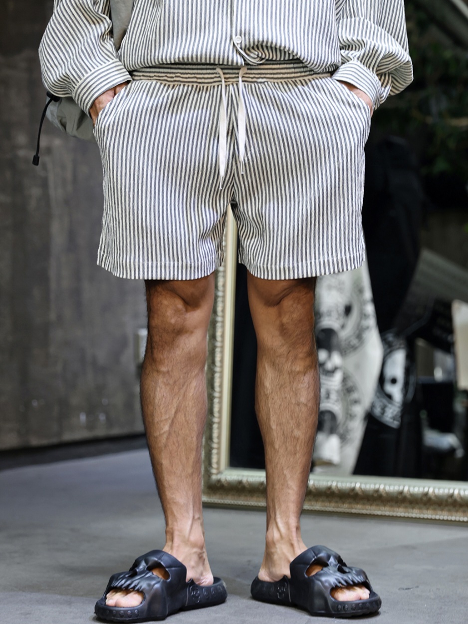 泡泡紗條紋短褲