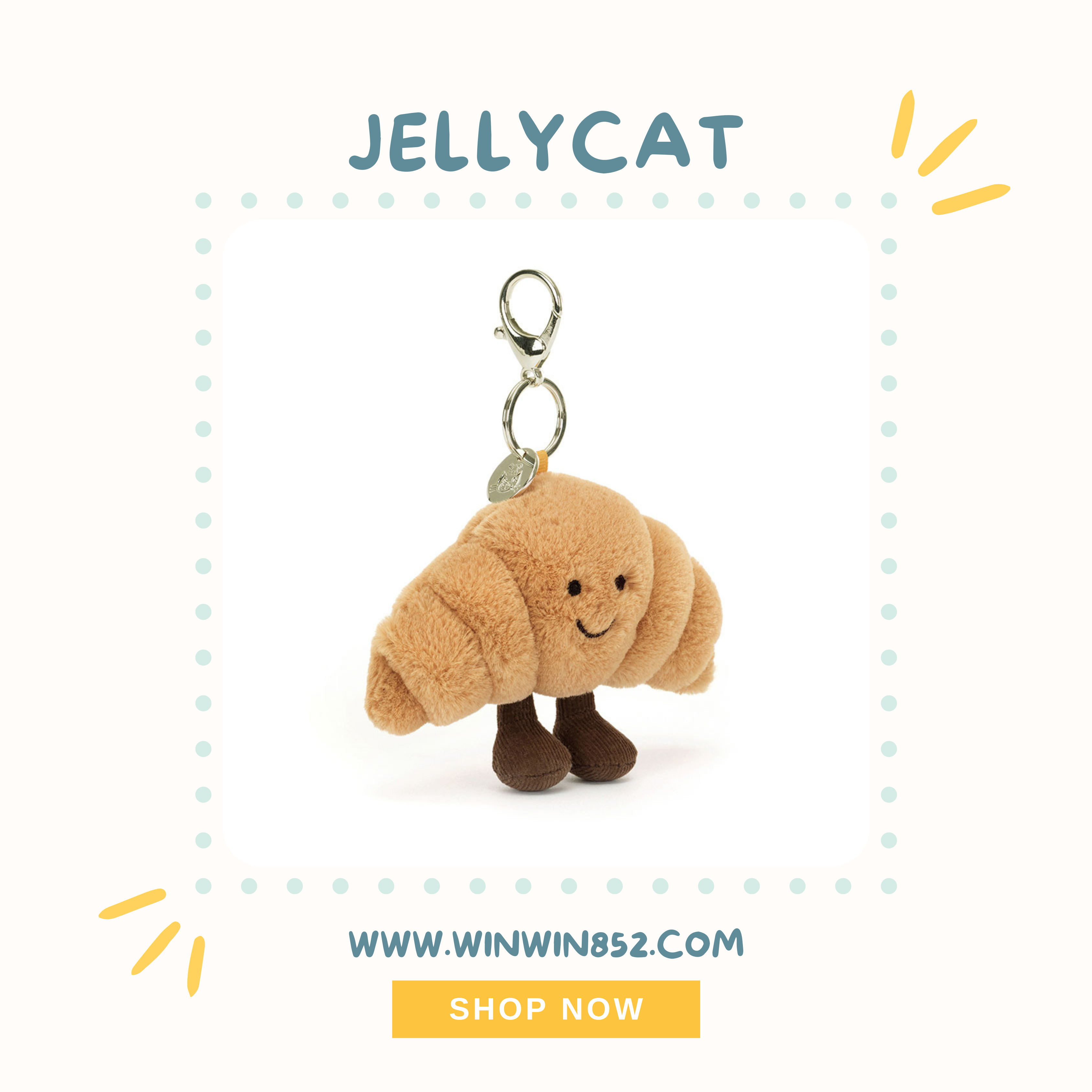 Jellycat Amuseables Croissant Bag Charm