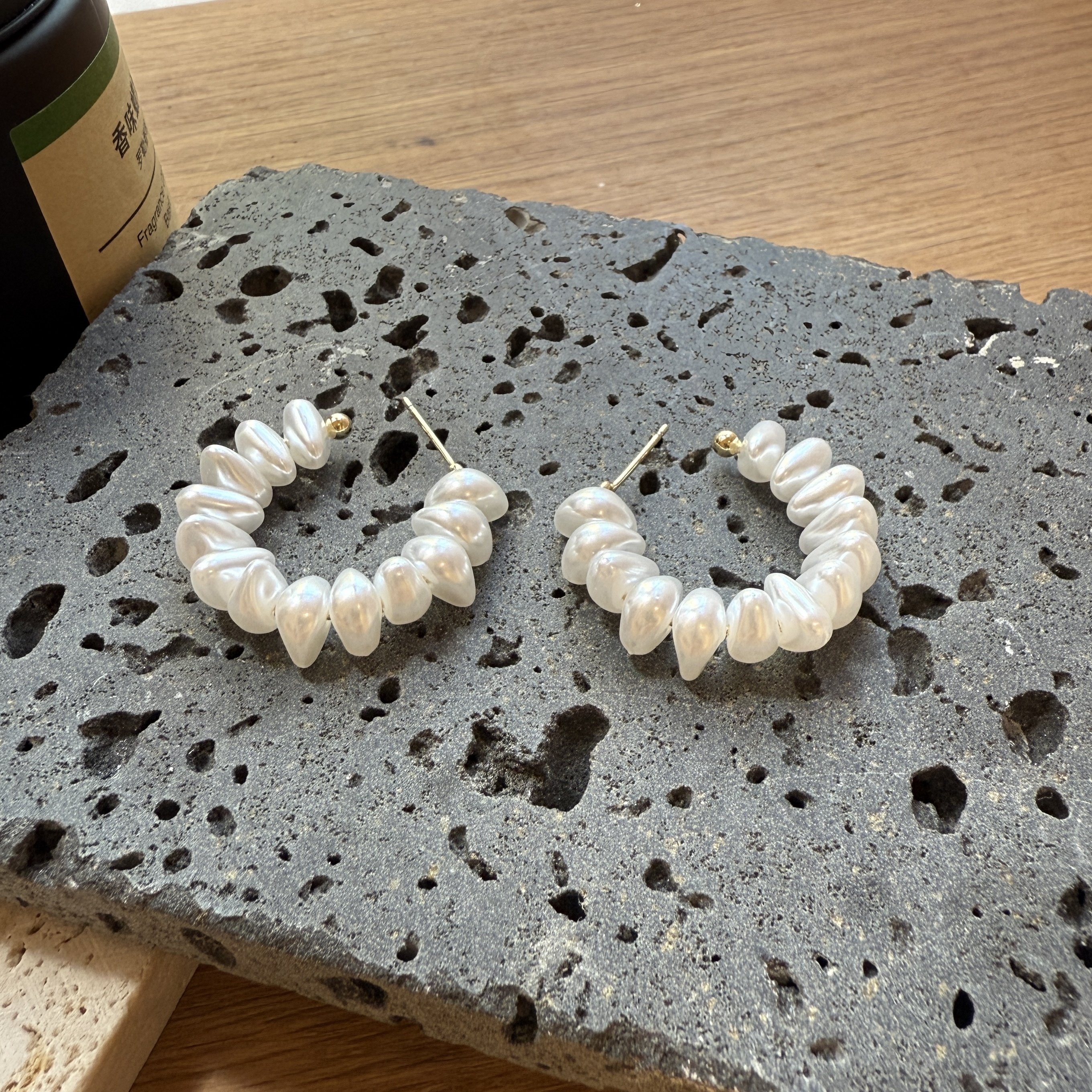 Freshwater Pearl C Shape Earring