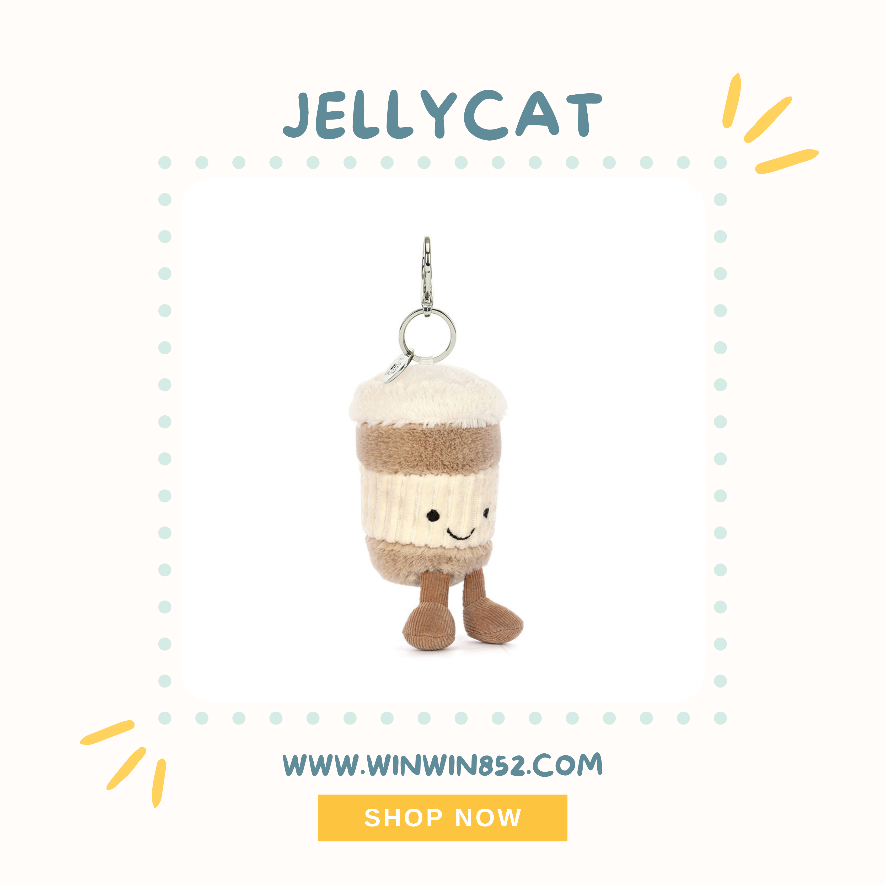 Jellycat Amuseables Coffee-To-Go Bag Charm