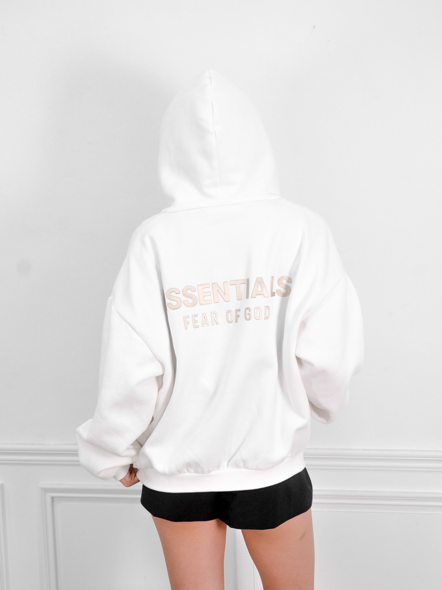 Fear Of God Essentials 金屬質感logo棉連帽外套 (雲朵白) (青年版)