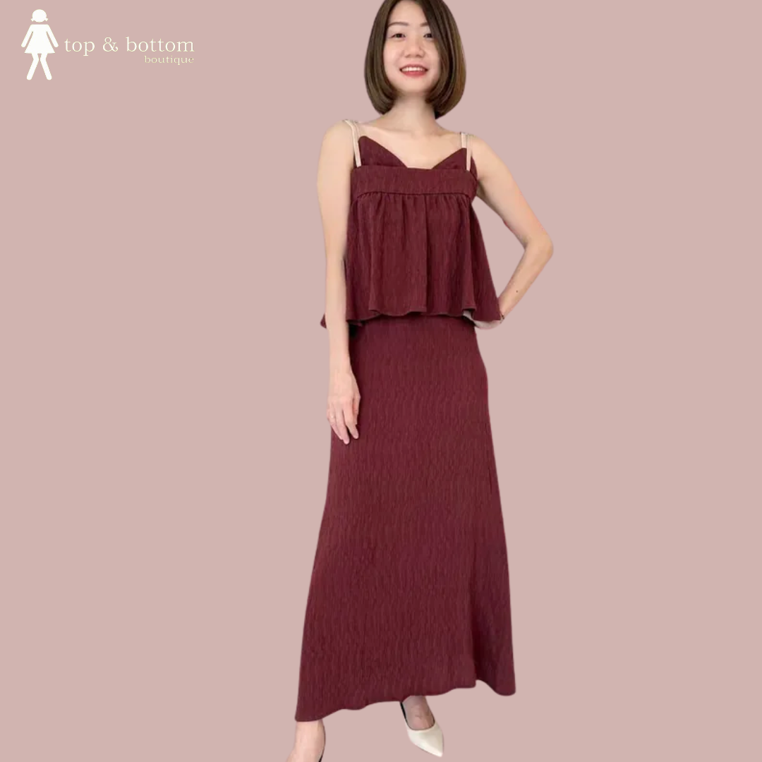 BABY DOLL FLARE TOP WITH VELVET STRAP