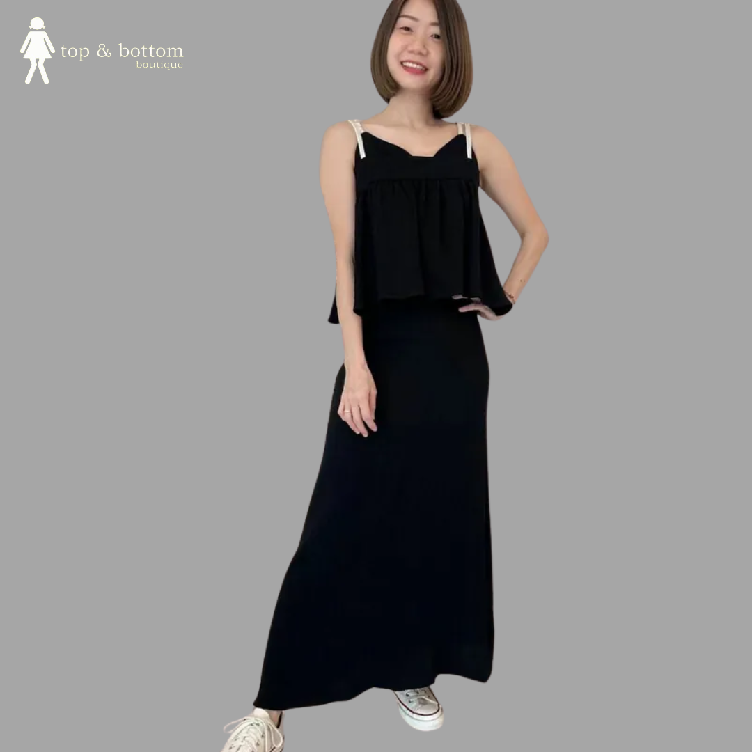 ELASTIC WAISTED LONG SKIRT
