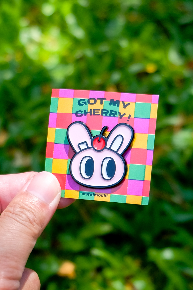 Raimochi｜金屬徽章｜櫻桃兔美