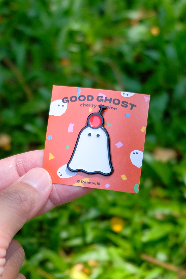 Raimochi｜金屬徽章｜櫻桃幽靈