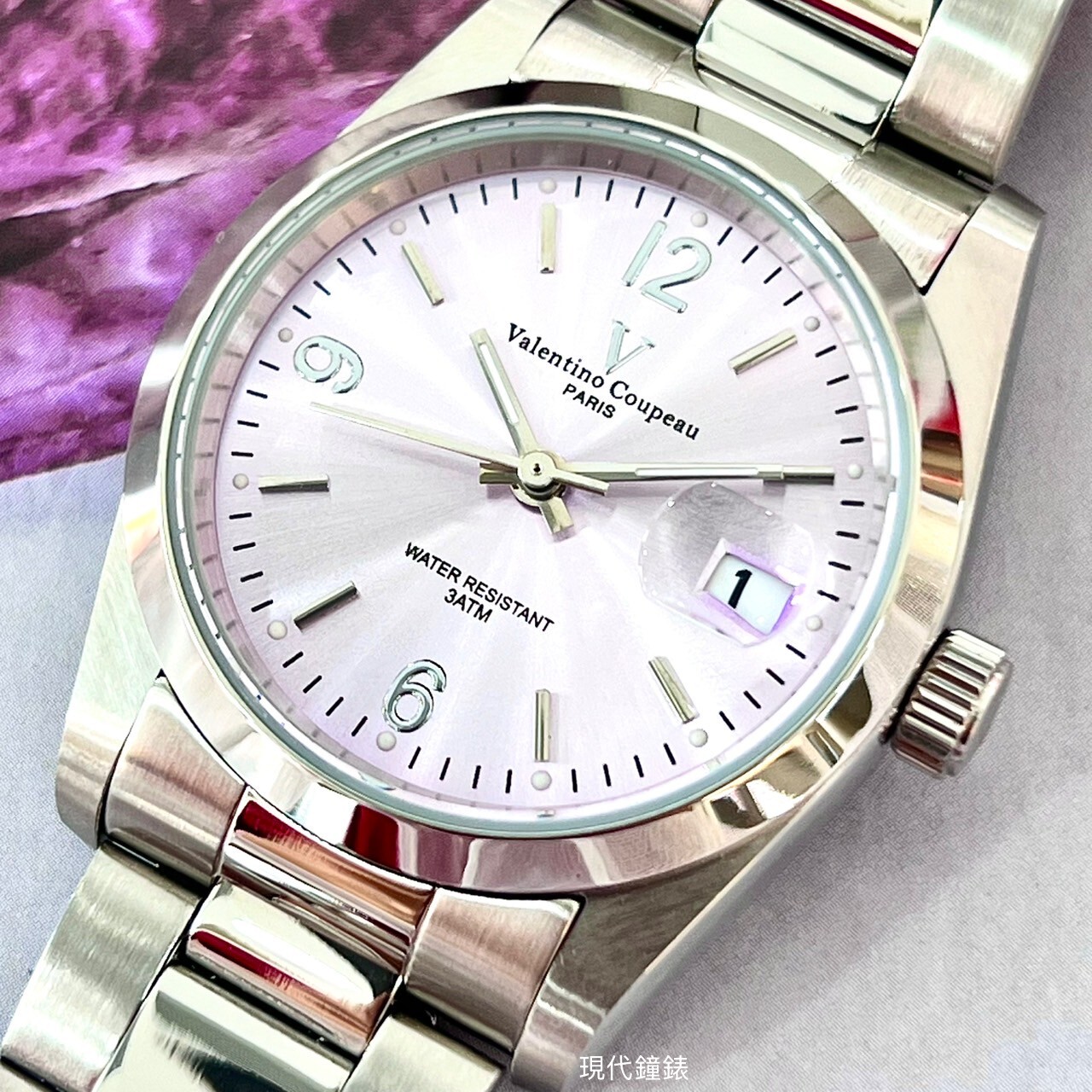 【Valentino Coupeau范倫鐵諾】 數字時刻不鏽鋼腕錶12168S-4M 30mm 現代鐘錶