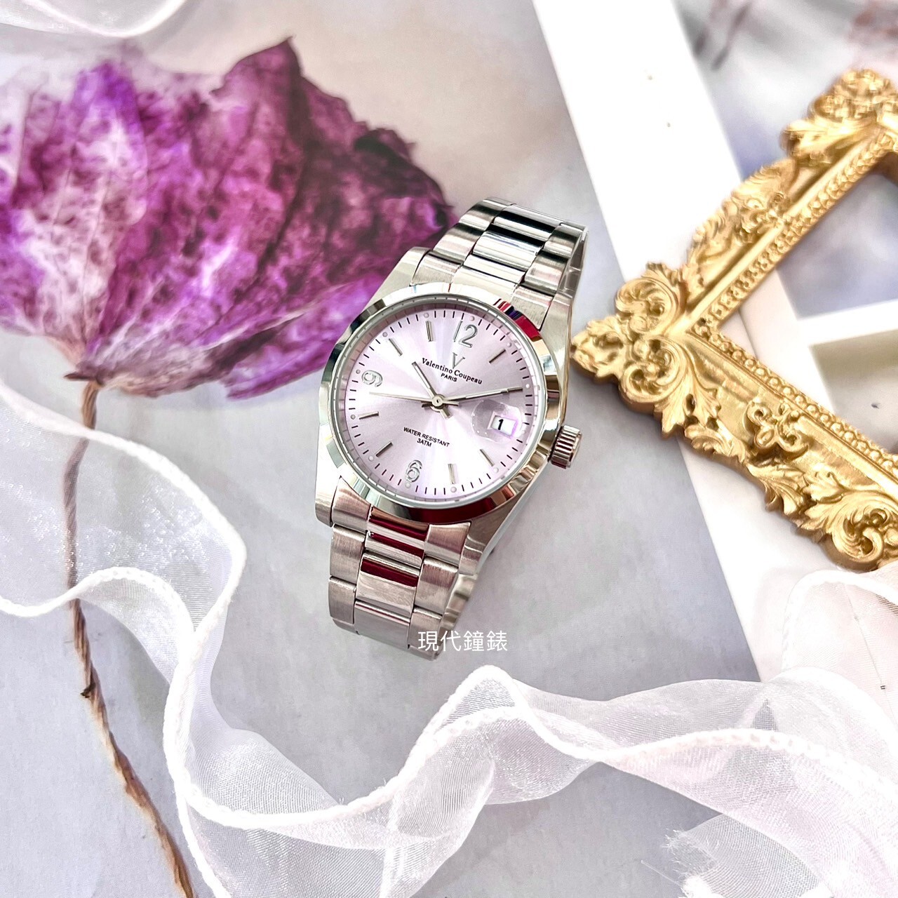【Valentino Coupeau范倫鐵諾】 數字時刻不鏽鋼腕錶12168S-4M 30mm 現代鐘錶