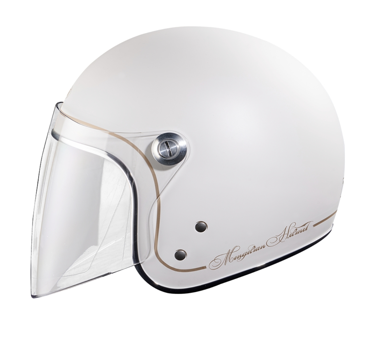 蒙古人 鎖鏡復古帽LIL KEN【迷霧白】3/4罩式