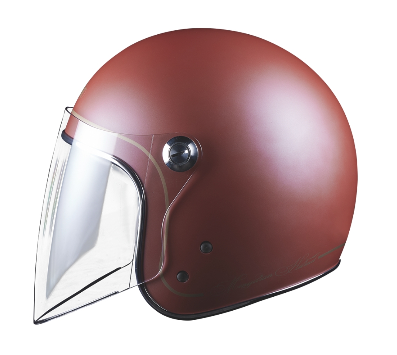 蒙古人 鎖鏡復古帽LIL KEN【迷霧紅】3/4罩式