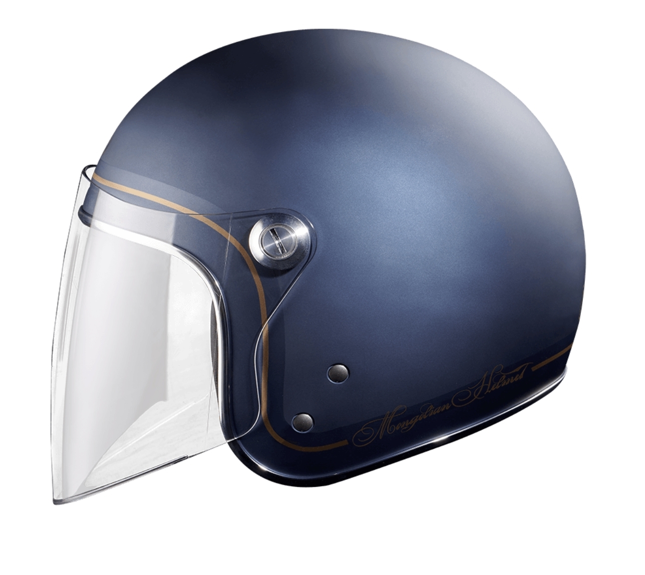 蒙古人 鎖鏡復古帽LIL KEN【迷霧藍】3/4罩式