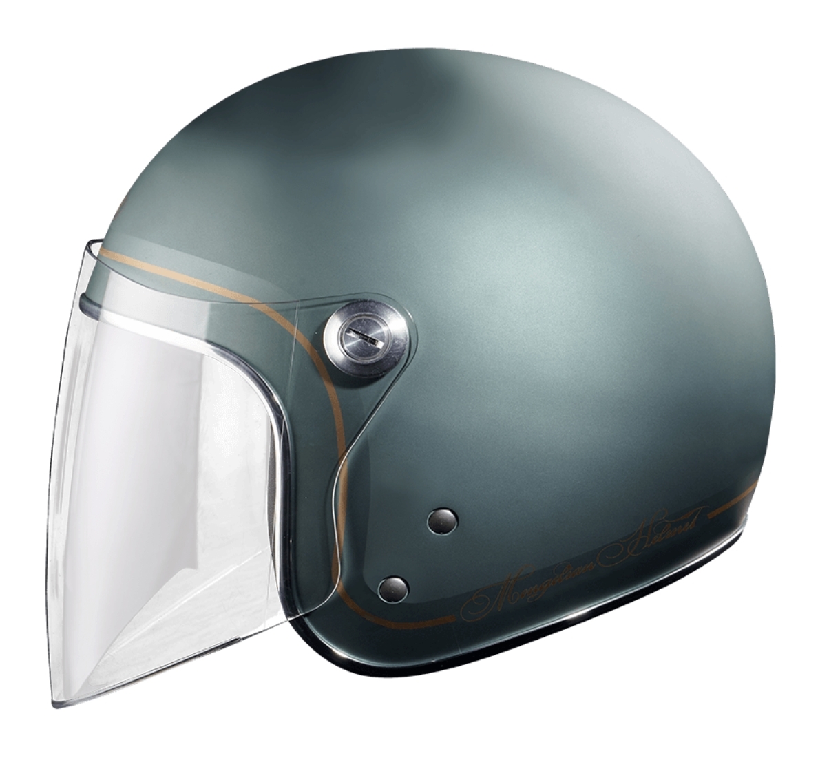 蒙古人 鎖鏡復古帽LIL KEN【迷霧綠】3/4罩式