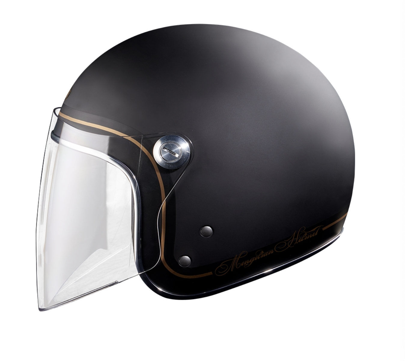 蒙古人 鎖鏡復古帽LIL KEN【迷霧黑】3/4罩式