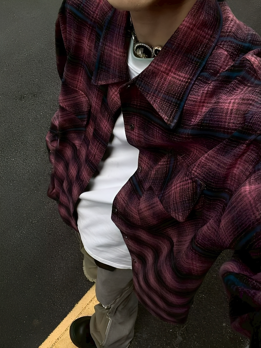 美式 復古 漸層 格紋 襯衫